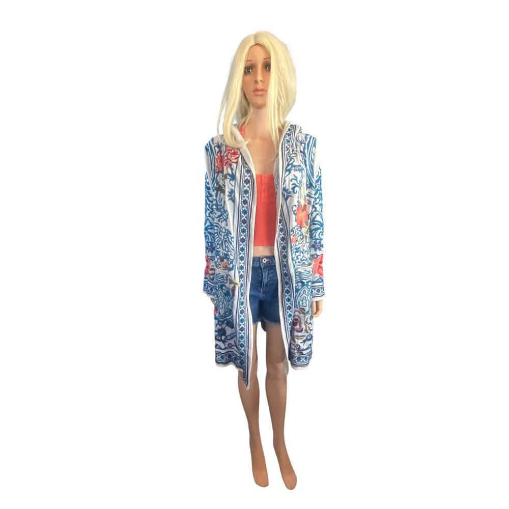 NWT Johnny Was Hooded Duster Embroidered Open Cardigan Small MSRP$540 Rare! HTF - Picture 10 of 17